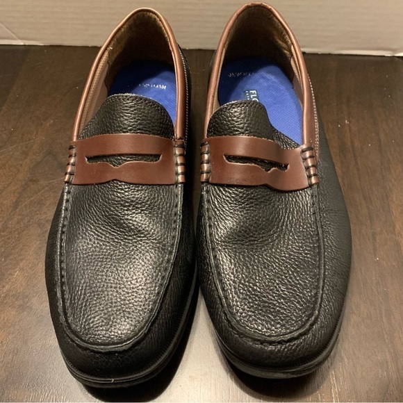 Florsheim Cricket Black And Brown Leather Loafers - Picture 1 of 9